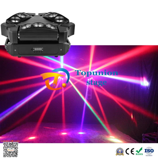 9PCS X 10W RGB LED Spider Beam Moving Head Licht für Hochzeit Bühne Party