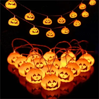 LED Halloween Kürbis Spinne Fledermaus Schädel String Licht Lampe Hause Garten Party Outdoor Halloween Dekoration Laterne Licht